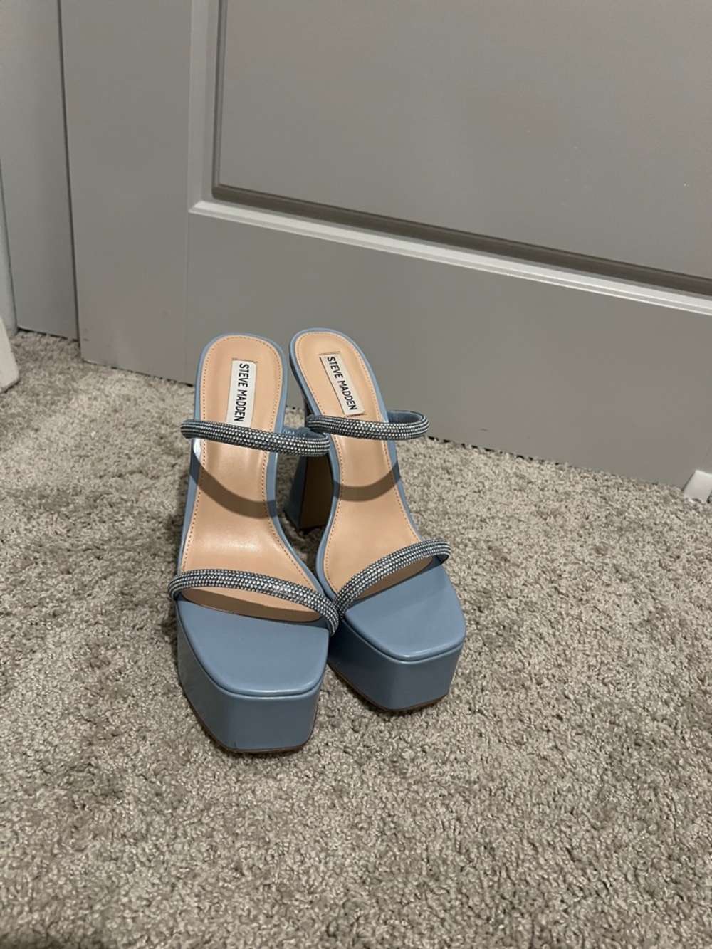 Steve Madden Powder Blue Platform Strappy Heels